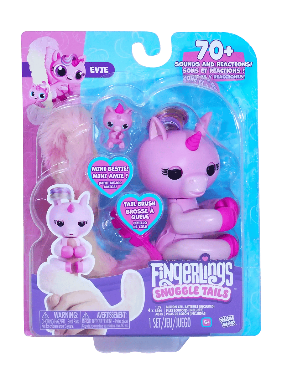 Fingerlings - Snuggle Tails - Unicorn - interaktiva djur - pink - 2