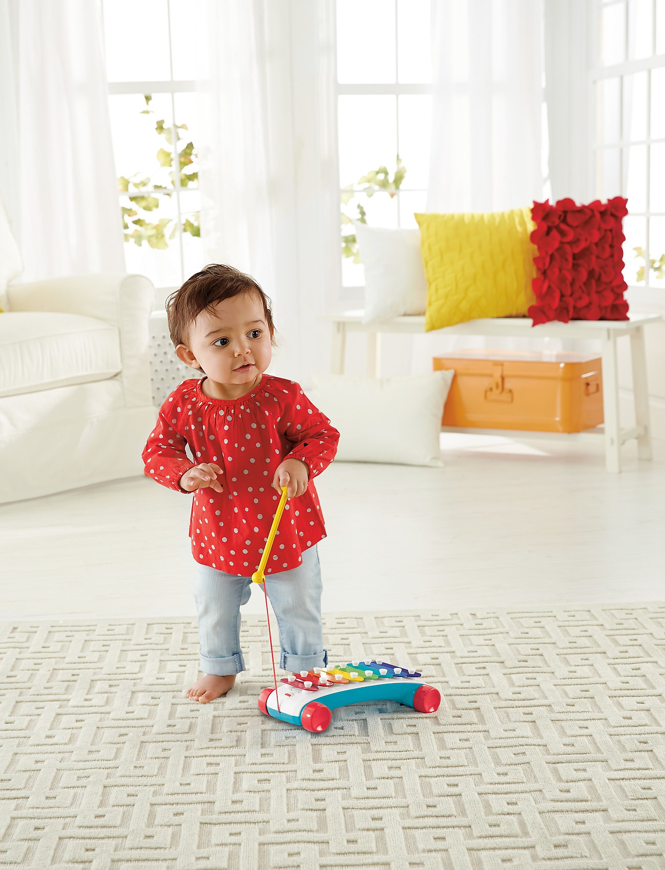 Fisher-Price Classic Xylophone Toddler Pretend Musical Instrument Pull Toy, Børn, Musical Instruments, Multi/mønstret, Str: ONE SIZE