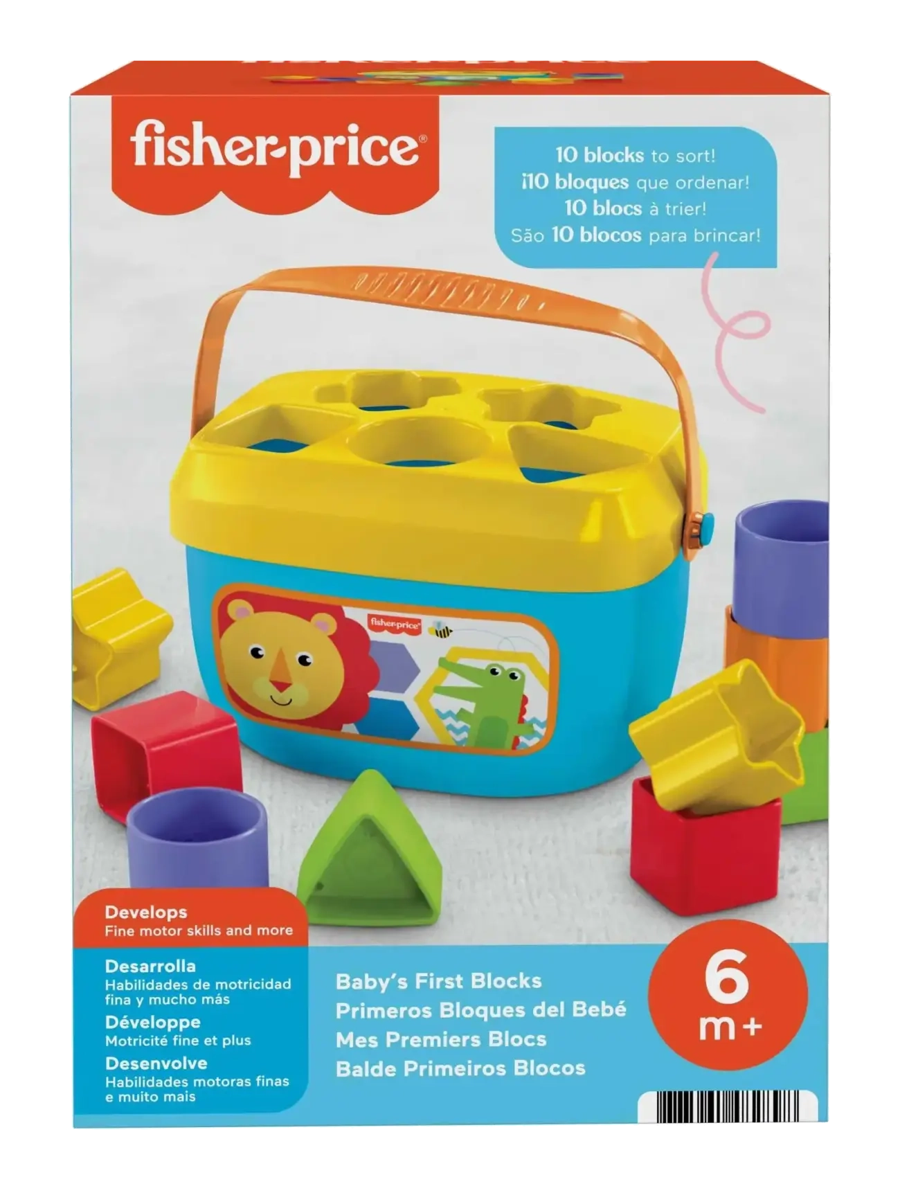Fisher-Price - Baby’s First Blocks Shape-Sorting Toy, Set of 10, for Infants 6+ Months - putteboks - multi color - 4