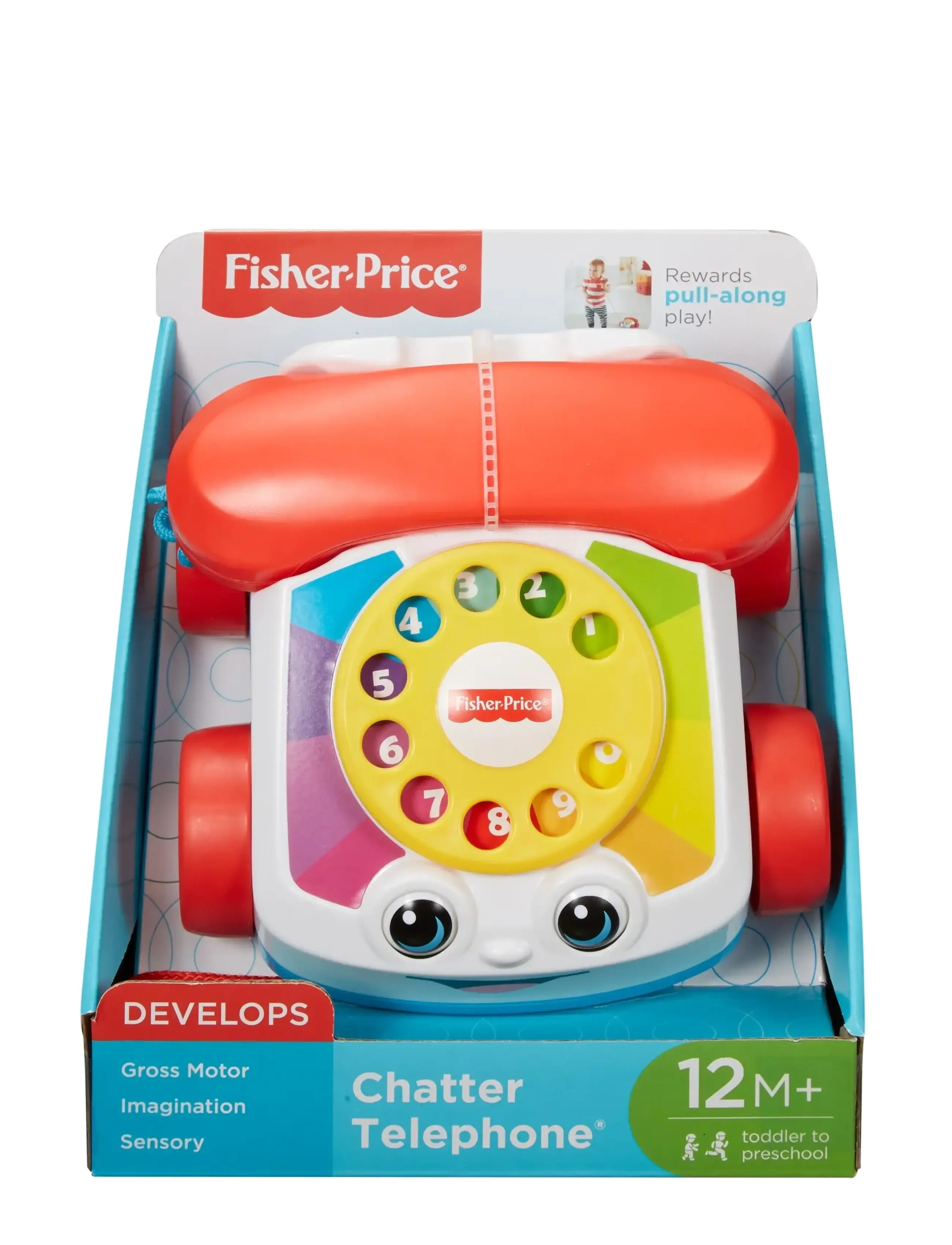 Fisher-Price - Chatter Telephone Baby and Toddler Pull Toy Phone with Rotary Dial - laveste priser - multi color - 5