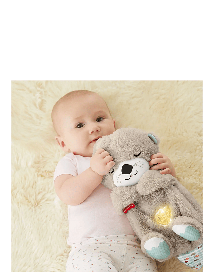 Fisher-Price - Soothe 'n Snuggle Otter, Plush Baby Toy, Sound Machine with Breathing Motion - pluszowe zabawki muzyczne - multi color - 1