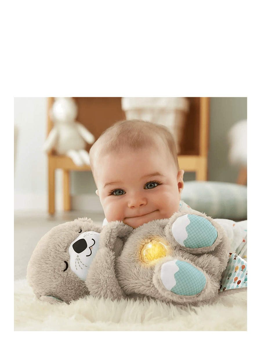 Fisher-Price - Soothe 'n Snuggle Otter, Plush Baby Toy, Sound Machine with Breathing Motion - pluszowe zabawki muzyczne - multi color - 3