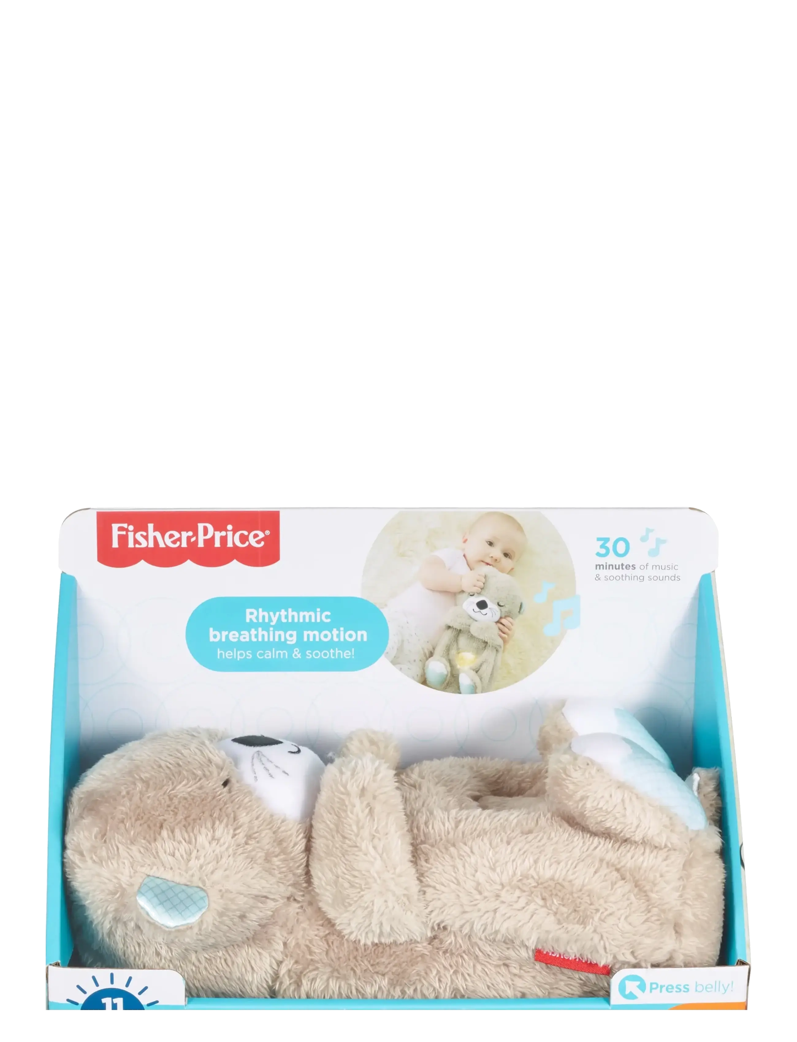 Fisher-Price - Soothe 'n Snuggle Otter, Plush Baby Toy, Sound Machine with Breathing Motion - babylegetøj - multi color - 5