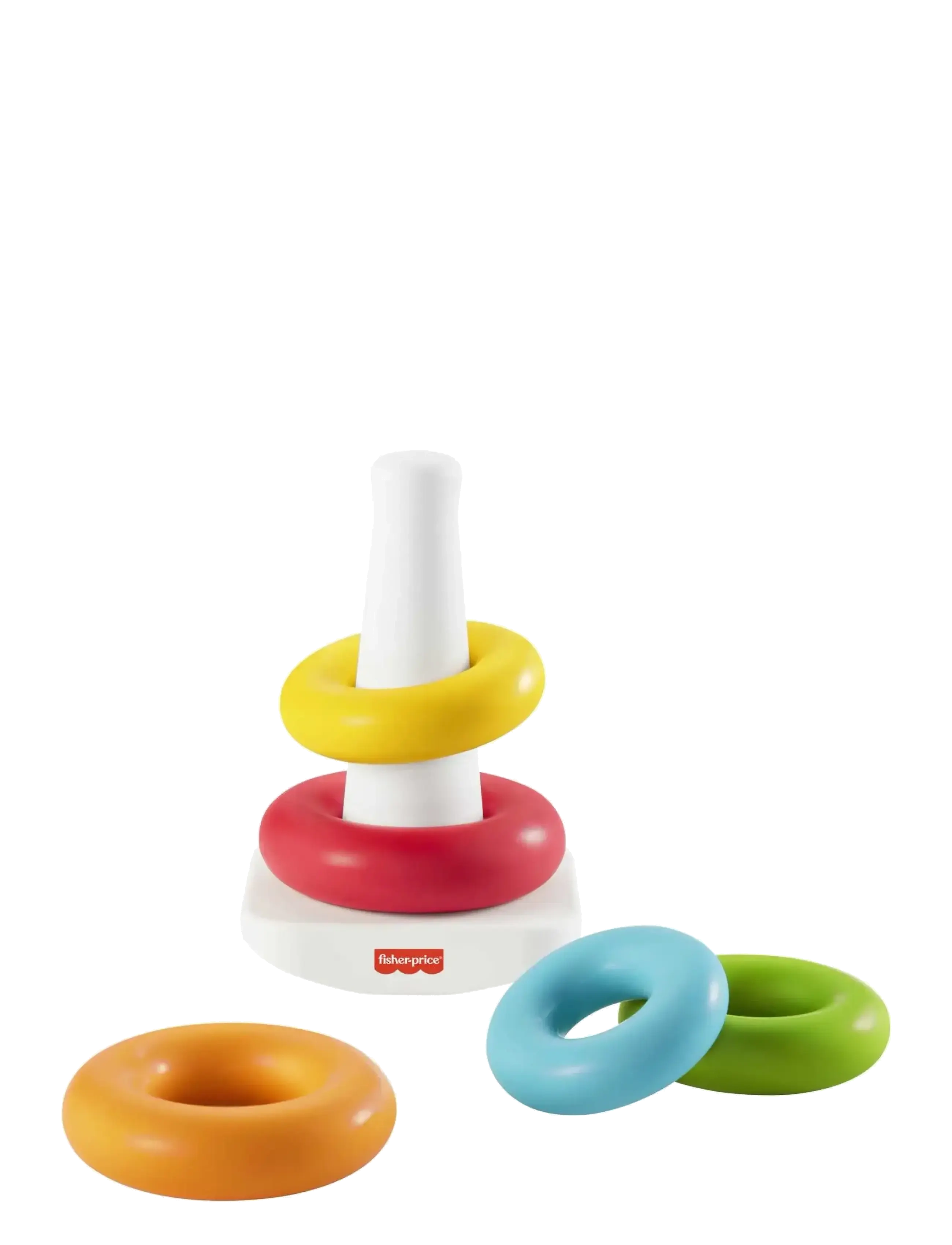 Fisher-Price - Rock-a-Stack Ring Stacking Toy for Infants, Made with Plant-Based Materials - stapelbara klossar - multi color - 3