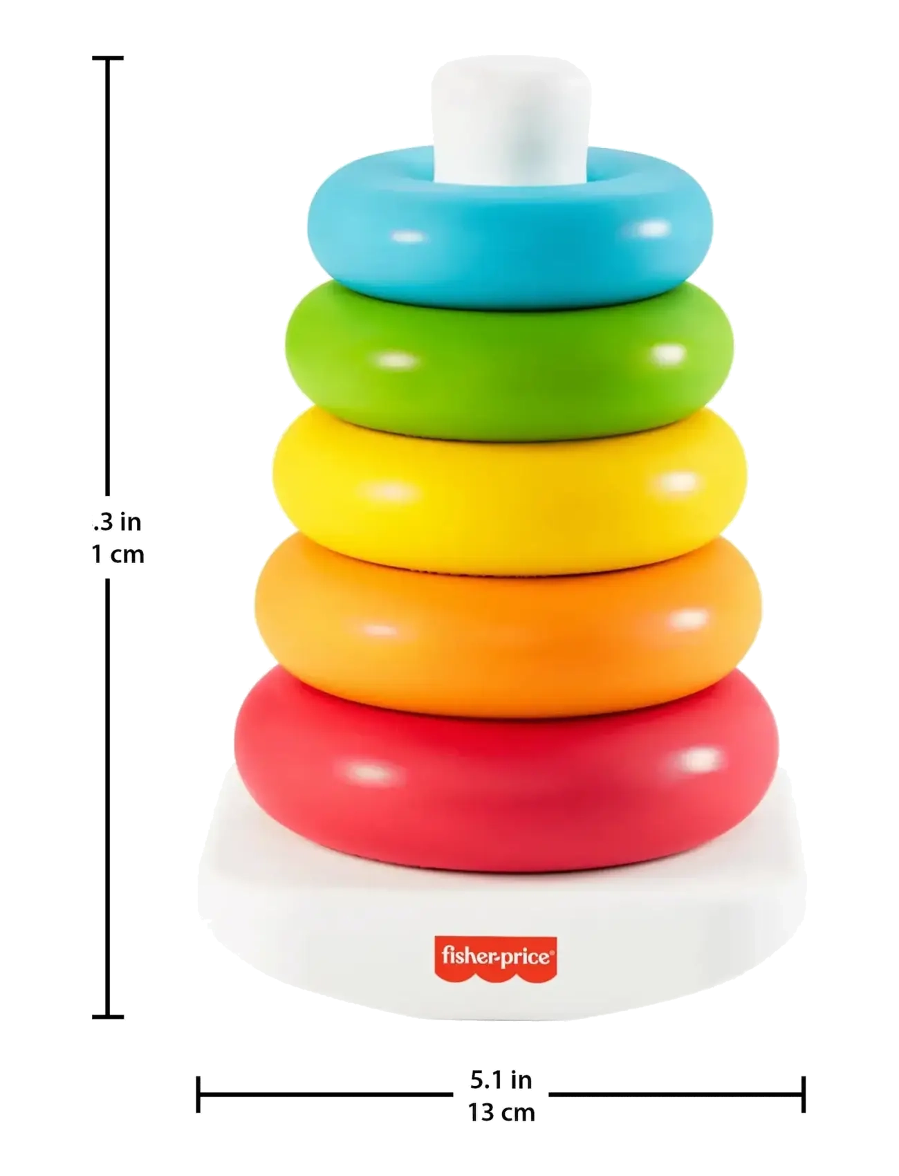 Fisher-Price - Rock-a-Stack Ring Stacking Toy for Infants, Made with Plant-Based Materials - stapelbara klossar - multi color - 4