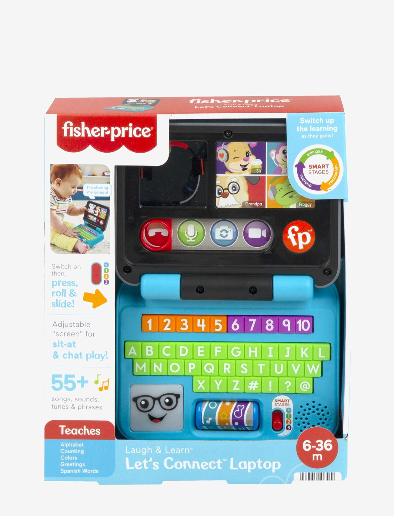 Fisher-Price - Laugh & Learn Let's Connect Laptop - interaktivt legetøj - multi color - 3