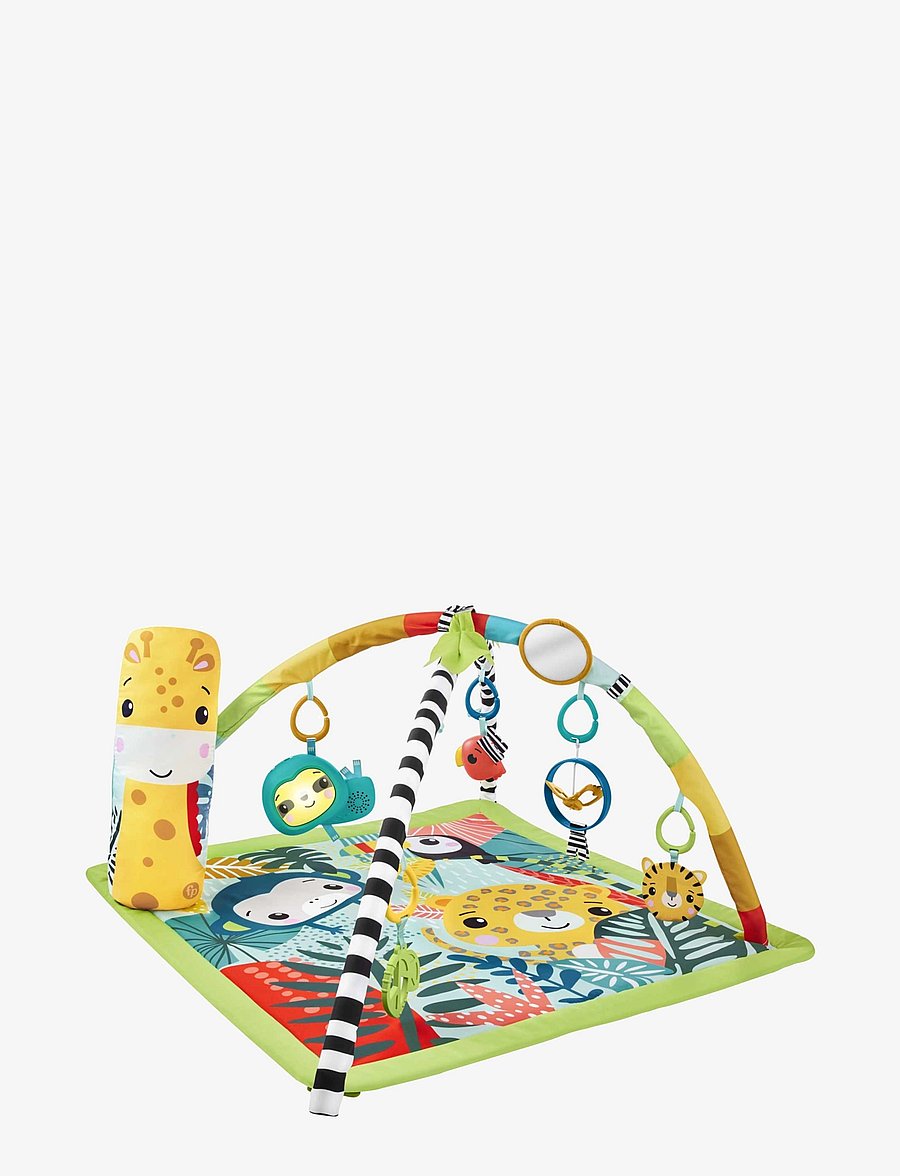 Fisher-Price - 3-in-1 Rainforest Sensory Gym Tummy Wedge with 6 Baby Toys Newborn to Toddler - multi color - 1