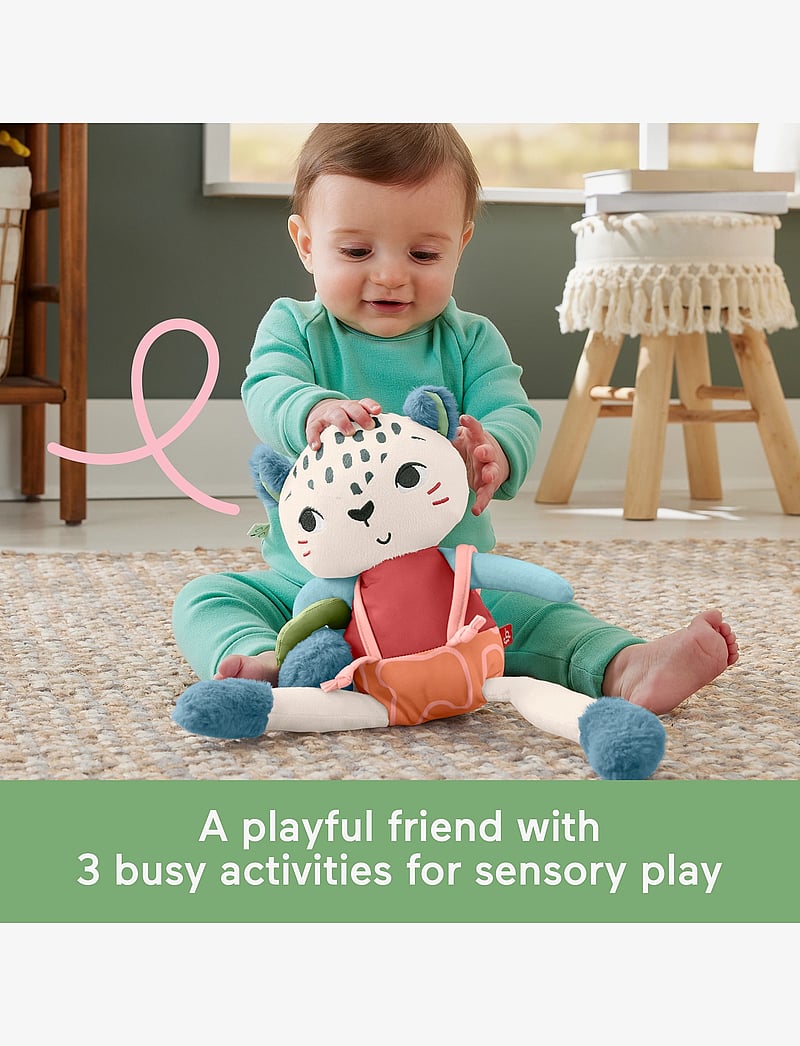 Fisher-Price - Planet Friends Spotting Fun Snow Leopard Baby Sensory Toy - pehmed mänguasjad - multicolor - 4