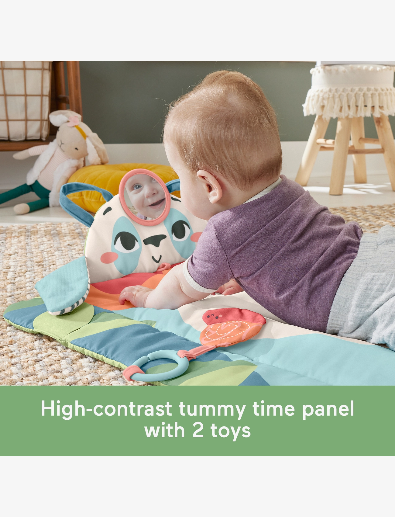 Fisher-Price - Planet Friends Roly-Poly Panda Baby Activity Play Mat with 2 Toys - activity gyms & play mats - multicolor - 3