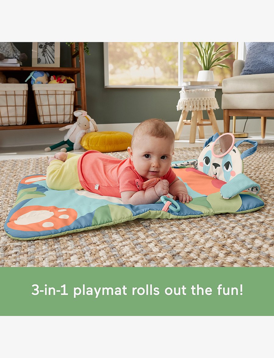 Fisher-Price - Planet Friends Roly-Poly Panda Baby Activity Play Mat with 2 Toys - spielbögen & spielmatten - multicolor - 4