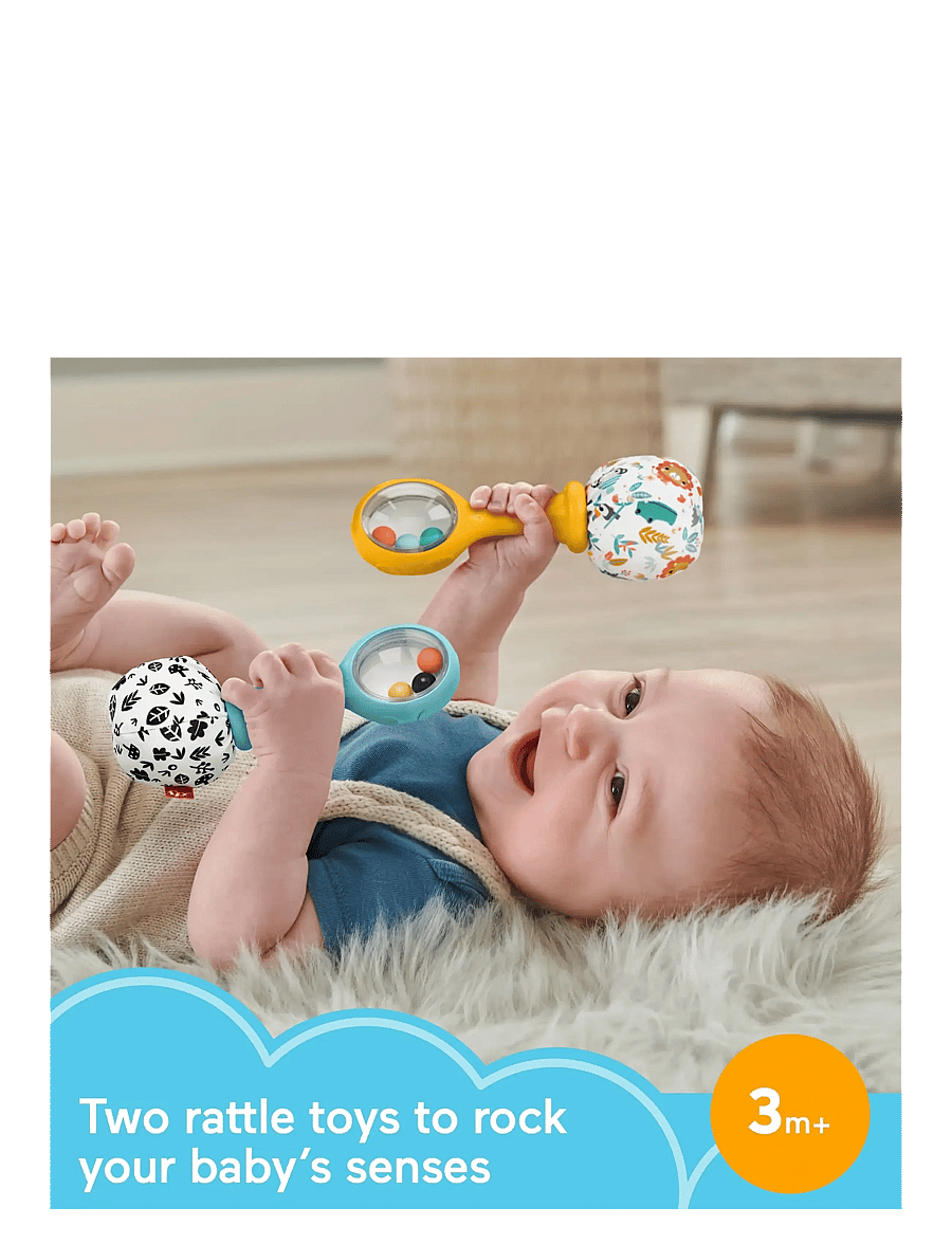 Fisher-Price - Baby Rattle ‘n Rock Maracas Toys, Set of 2 for Infants 3+ Months, High Contrast - die niedrigsten preise - multi color - 5