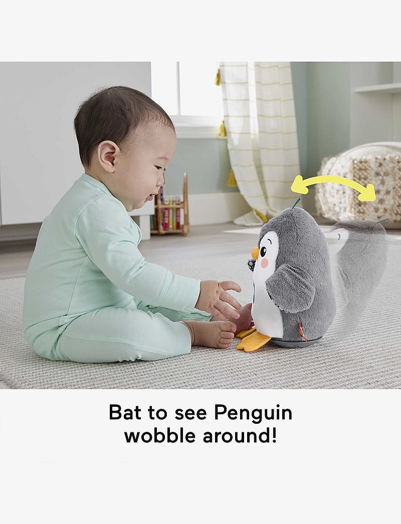 Fisher-Price - Plush Tummy Time Toy, Flap & Wobble Penguin, Newborn Musical Toy - interaktiivsed loomad - multi color - 5