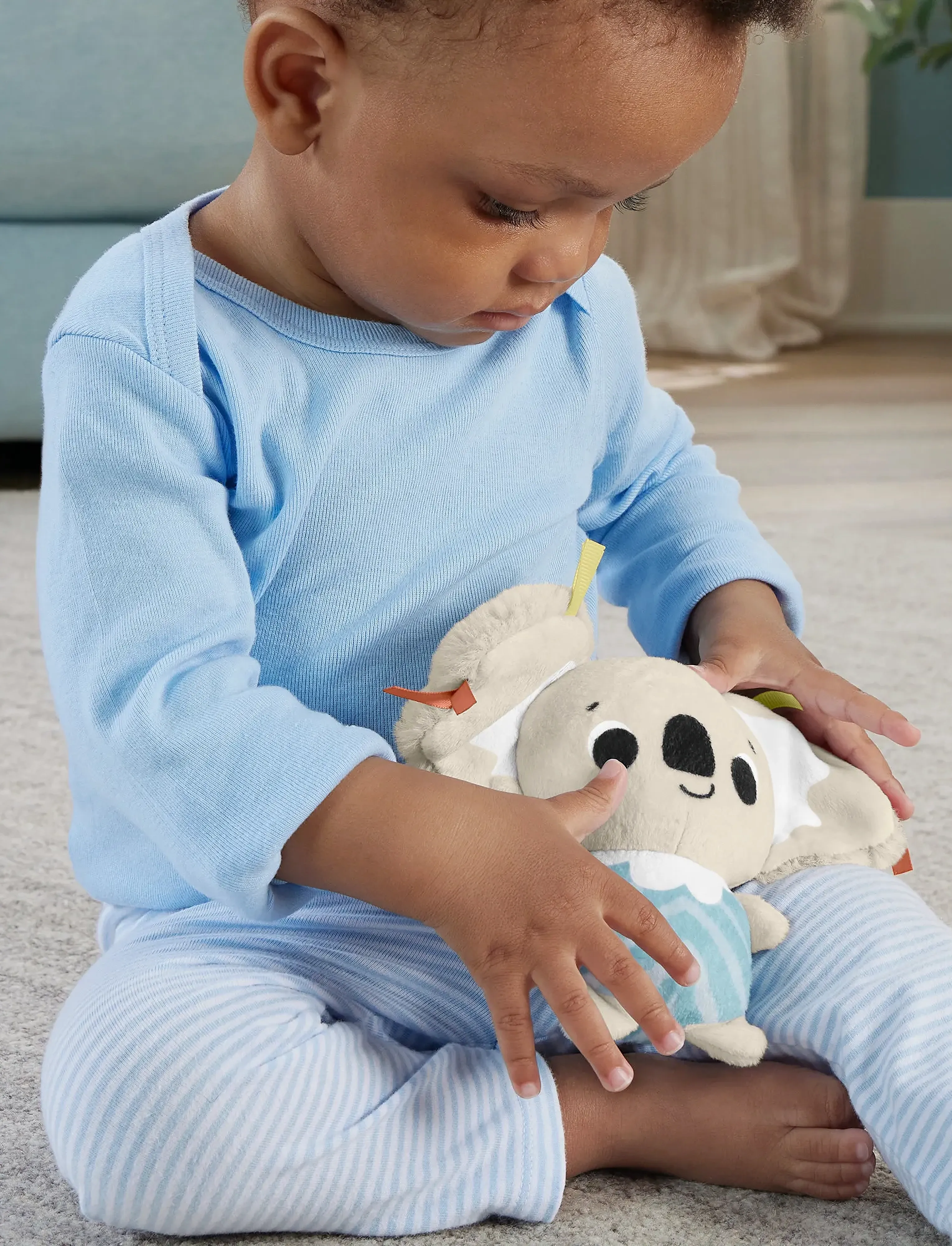 Fisher-Price - Sensimals Simply Senses Newborn Gym Baby Activity Mat with 6 Sensory Toys - babygym & lekmattor - multicolor - 0