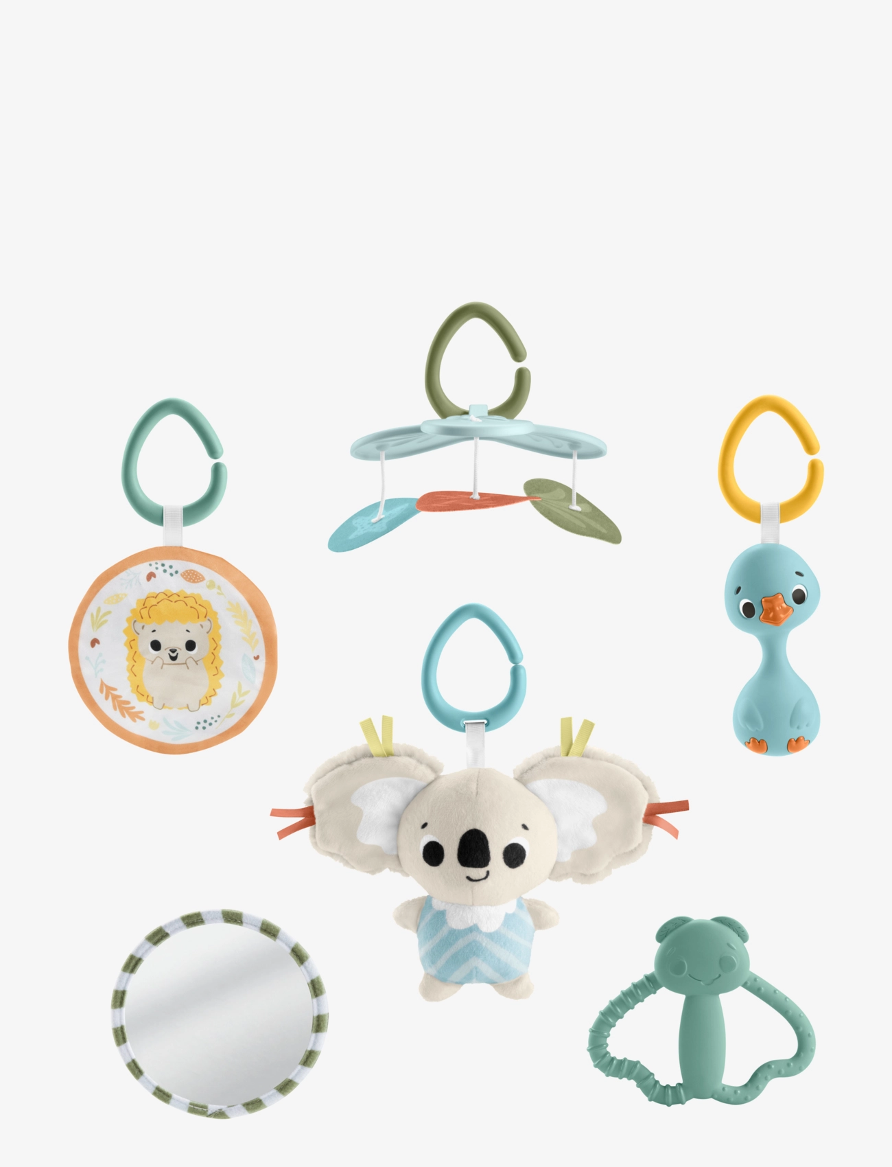 Fisher-Price - Sensimals Simply Senses Newborn Gym Baby Activity Mat with 6 Sensory Toys - babygym & lekmattor - multicolor - 5