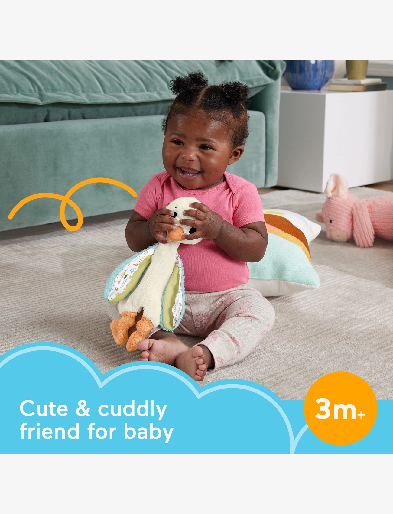 Fisher-Price - Snuggle Up Goose - hjúfrunarteppi - multicolor - 2