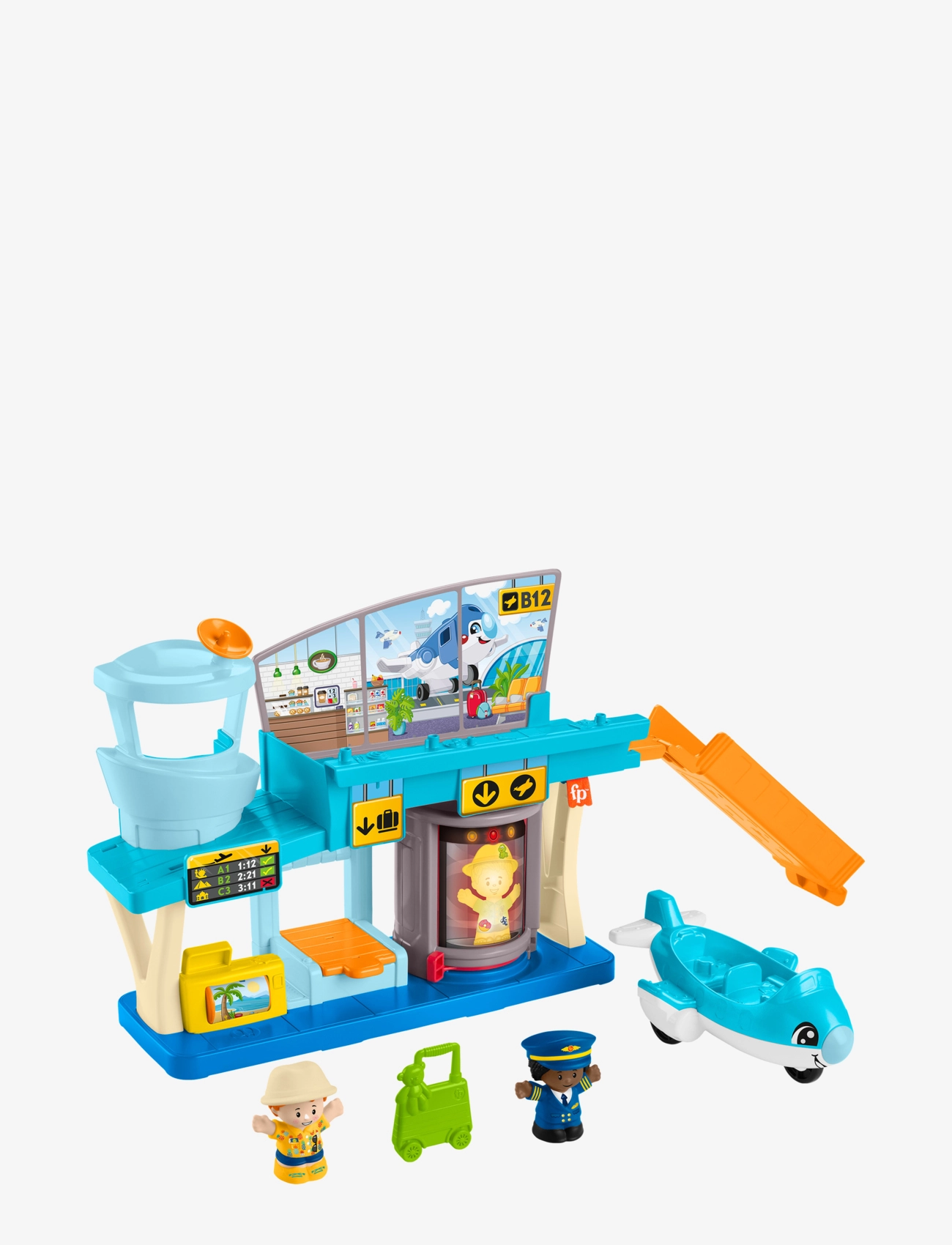 FISHER-Preis Little People Everyday Adventures Airport Toddler Playset, Airplane & 3 Play Pieces Patterned - One Size - Kinder
