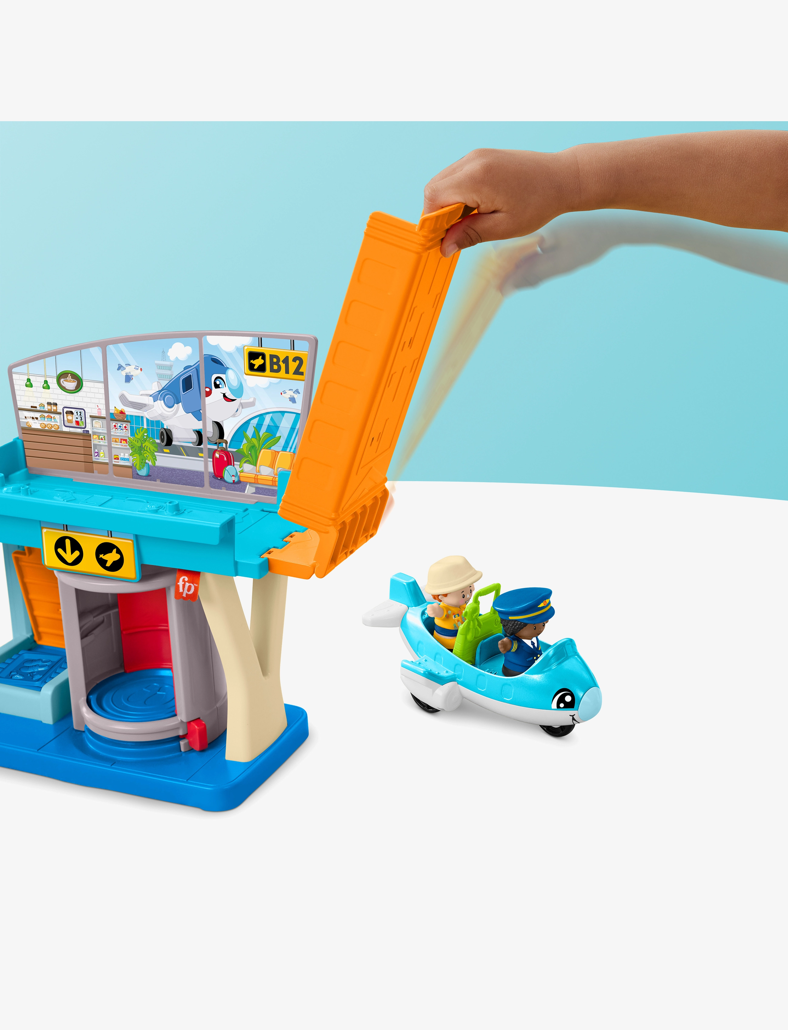 Fisher-Price - Little People Everyday Adventures Airport Toddler Playset, Airplane & 3 Play Pieces - ensembles de jeux - multicolor - 2