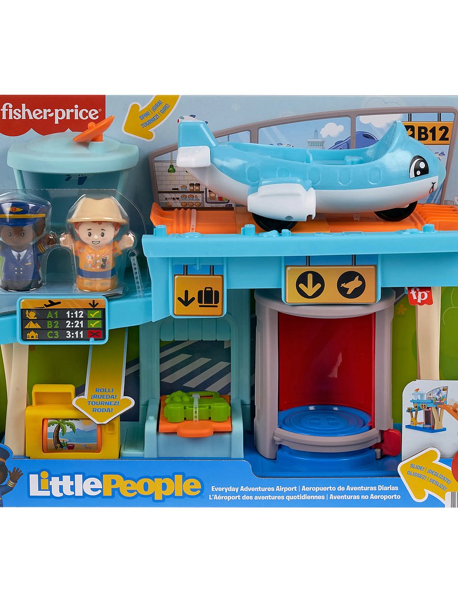 Fisher-Price - Little People Everyday Adventures Airport Toddler Playset, Airplane & 3 Play Pieces - mängukomplektid - multicolor - 0