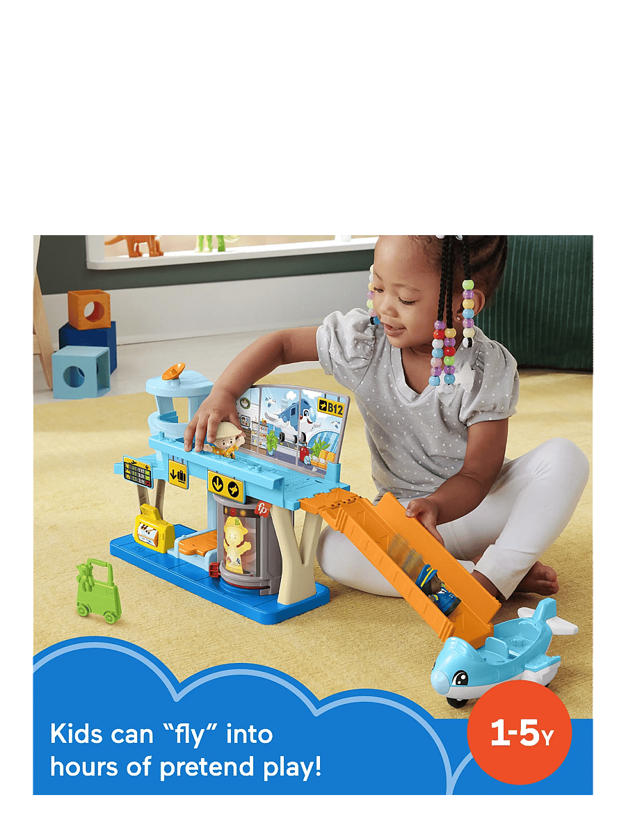 Fisher-Price - Little People Everyday Adventures Airport Toddler Playset, Airplane & 3 Play Pieces - spiel-sets - multicolor - 5