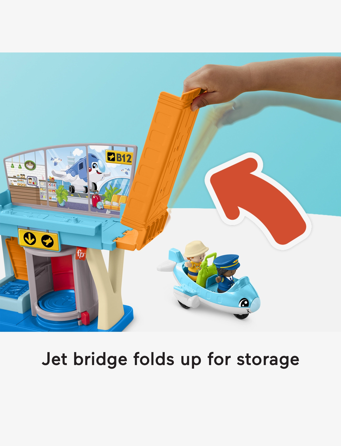 Fisher-Price - Little People Everyday Adventures Airport Toddler Playset, Airplane & 3 Play Pieces - legesæt - multicolor - 5