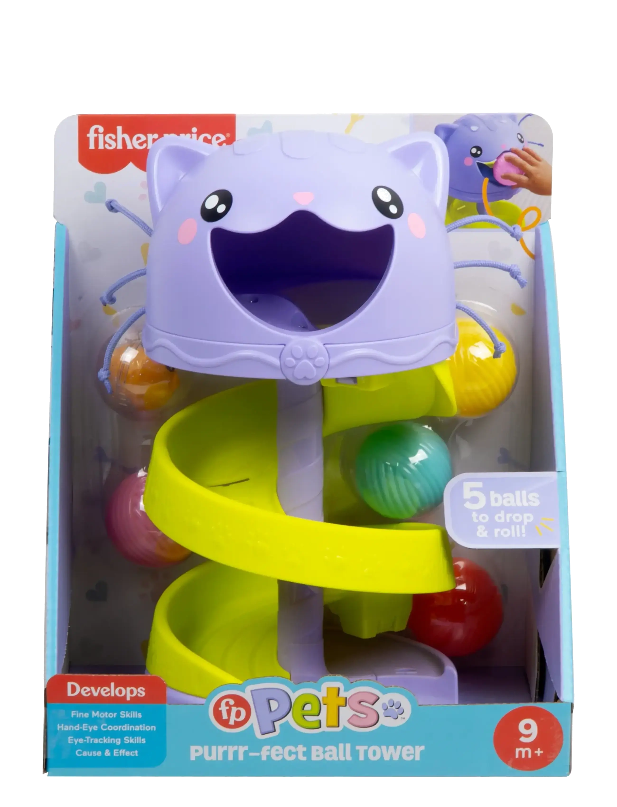 Fisher-Price - FP Pets Purrr-fect Ball Tower Developmental Toy for Babies & Toddlers - die niedrigsten preise - multicolor - 5
