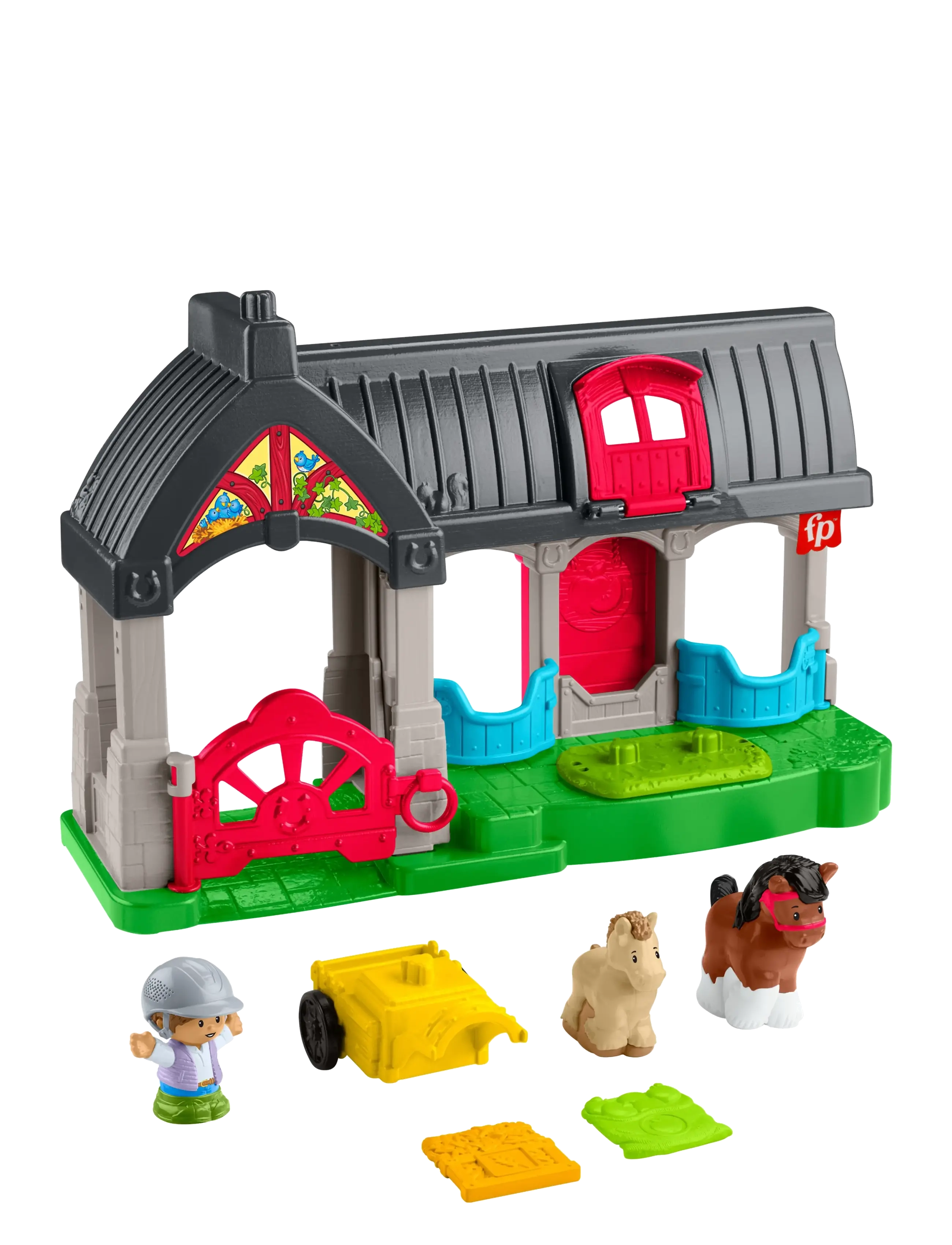 Fisher-Price Little People Friendly Horses Stable Toddler Playset with Sounds, 6 Play Pieces - Aktionfiguren - MULTICOLOR / multi