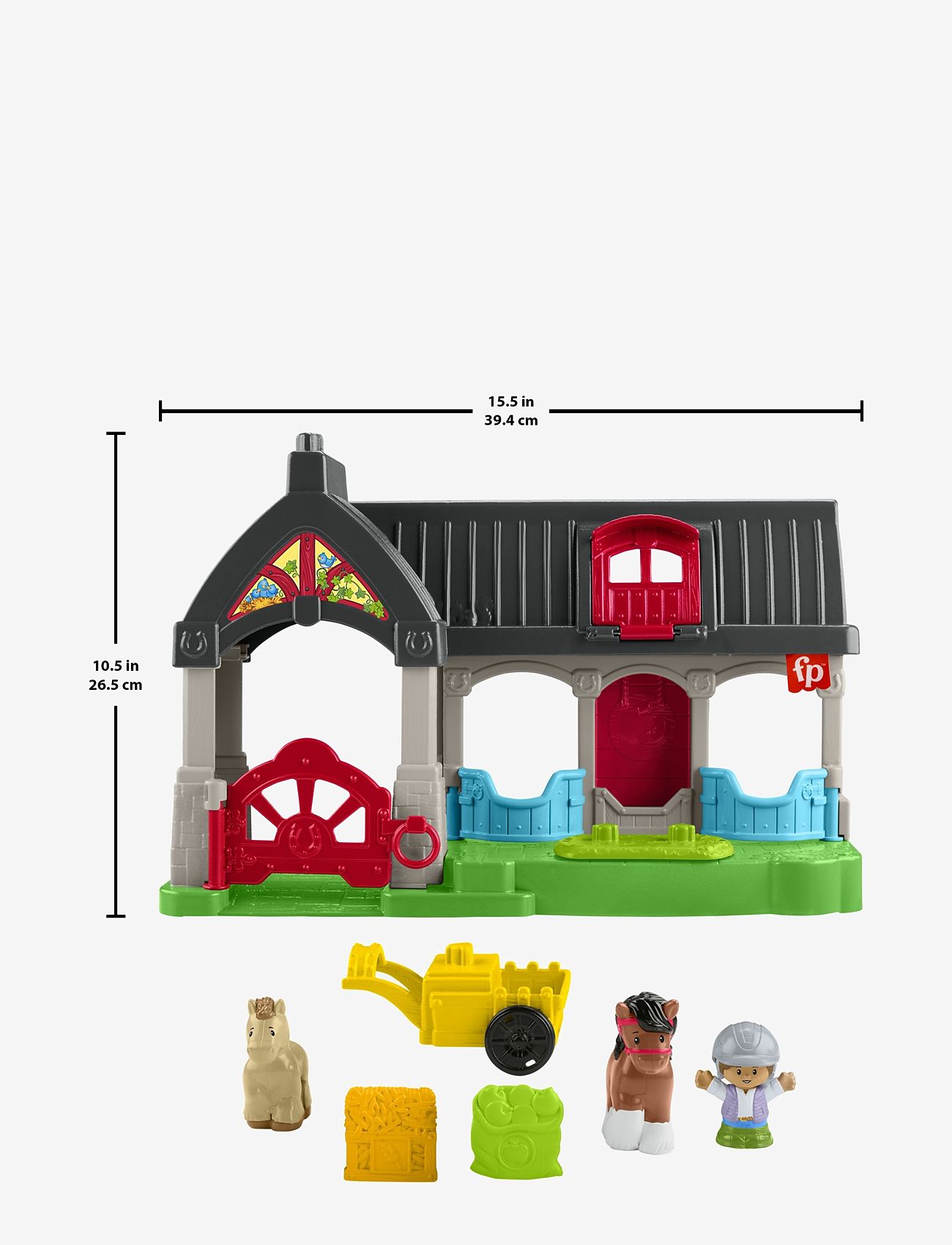 Fisher-Price - Little People Friendly Horses Stable Toddler Playset with Sounds, 6 Play Pieces - mängukomplektid - multicolor - 1