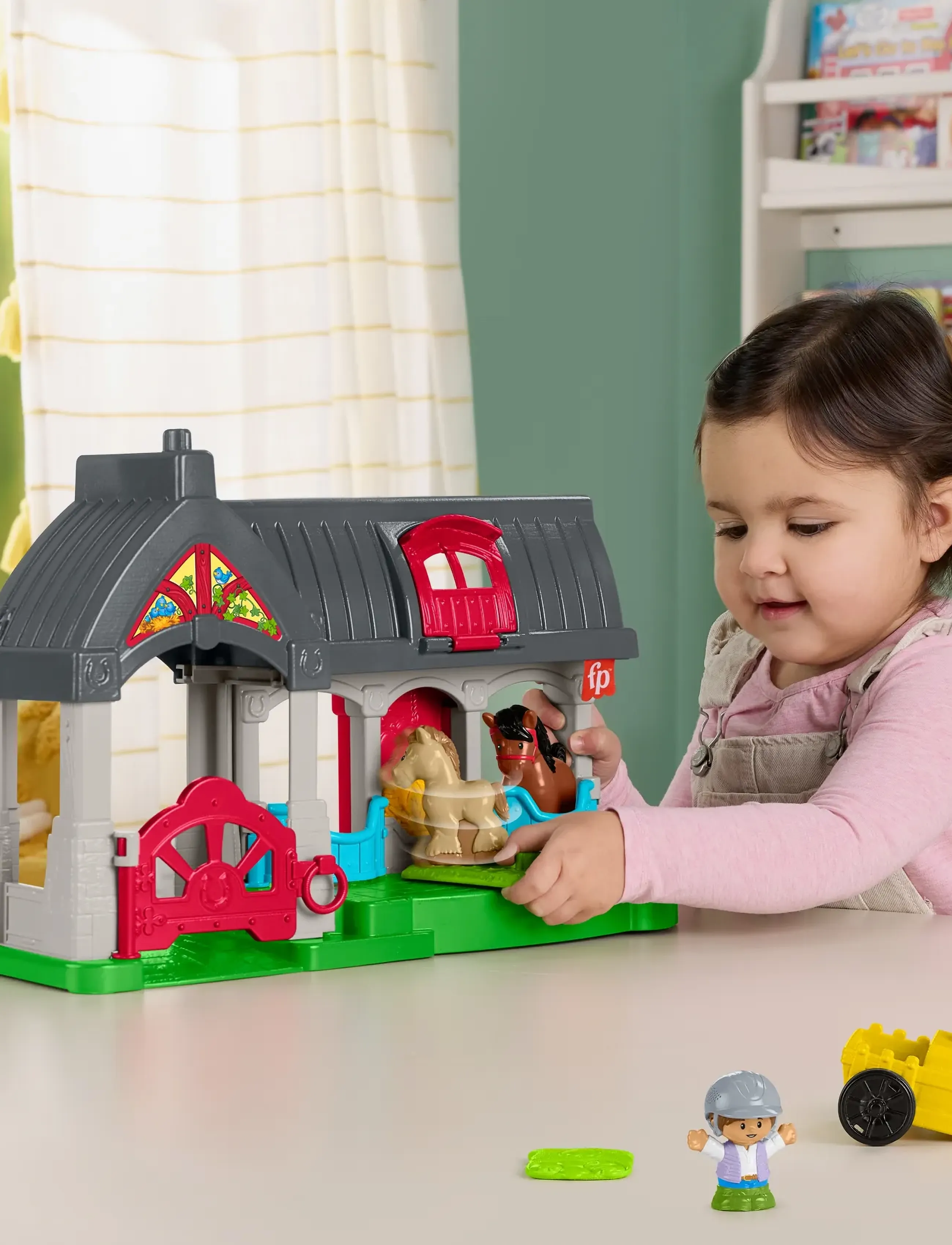 Fisher-Price - Little People Friendly Horses Stable Toddler Playset with Sounds, 6 Play Pieces - spiel-sets - multicolor - 0