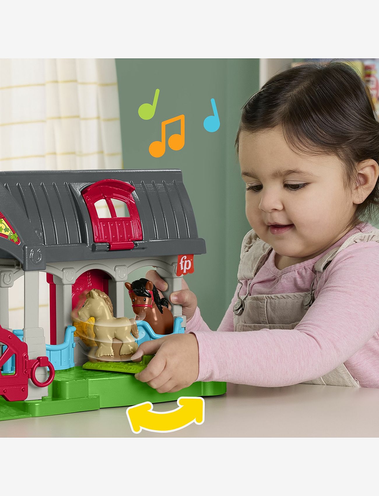 Fisher-Price - Little People Friendly Horses Stable Toddler Playset with Sounds, 6 Play Pieces - mängukomplektid - multicolor - 2