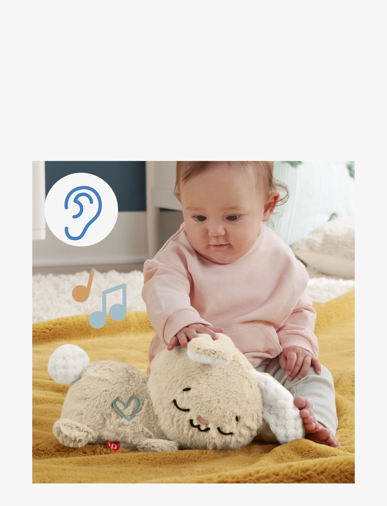 Fisher-Price - Soothe & Settle Bunny Plush Baby Toy & Customizable Sound Machine with Motion - gaveidéer - multi color - 4