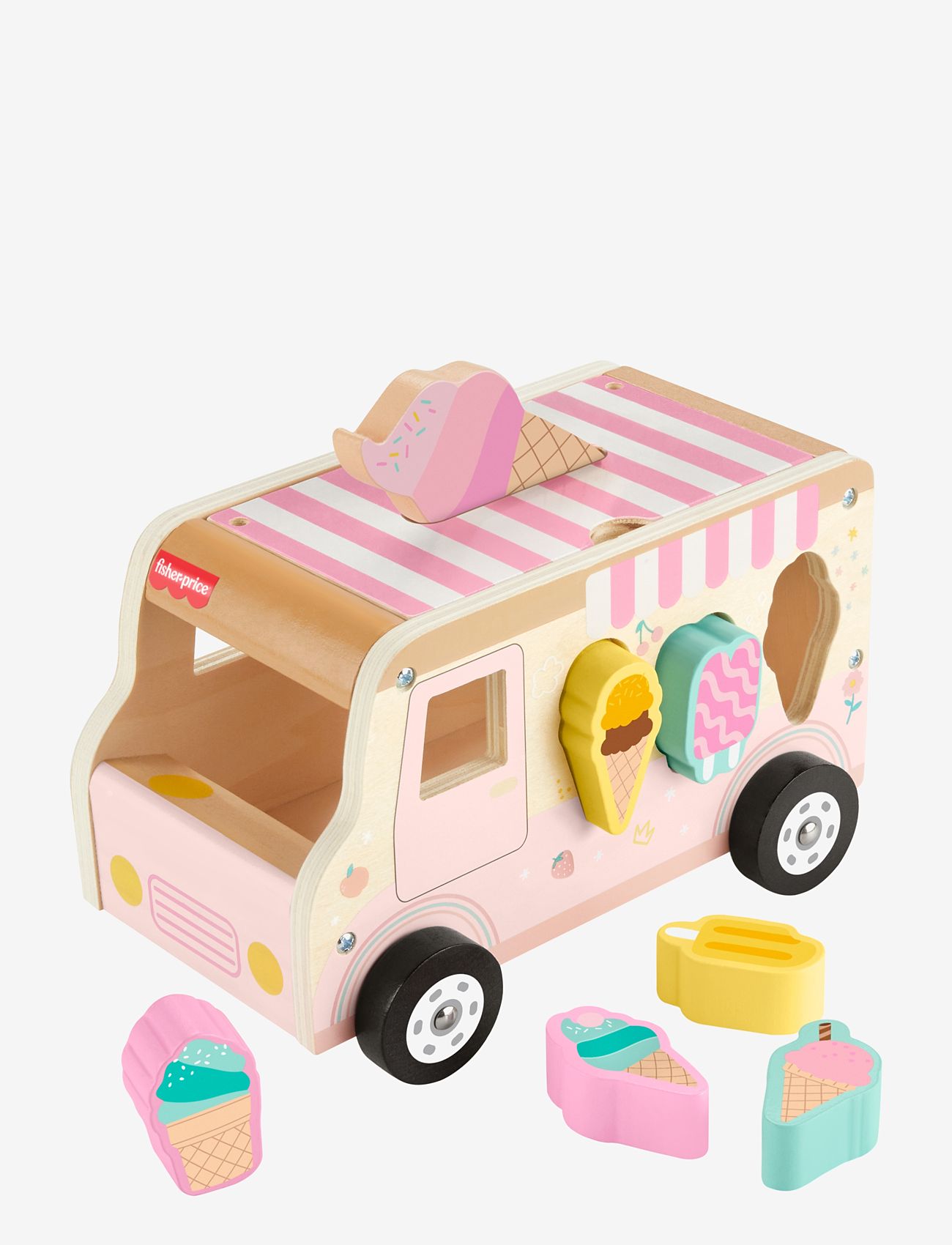 Fisher-Price - Wooden Ice Cream Shape Sorter Set - stapelbara klossar - multicolor - 0