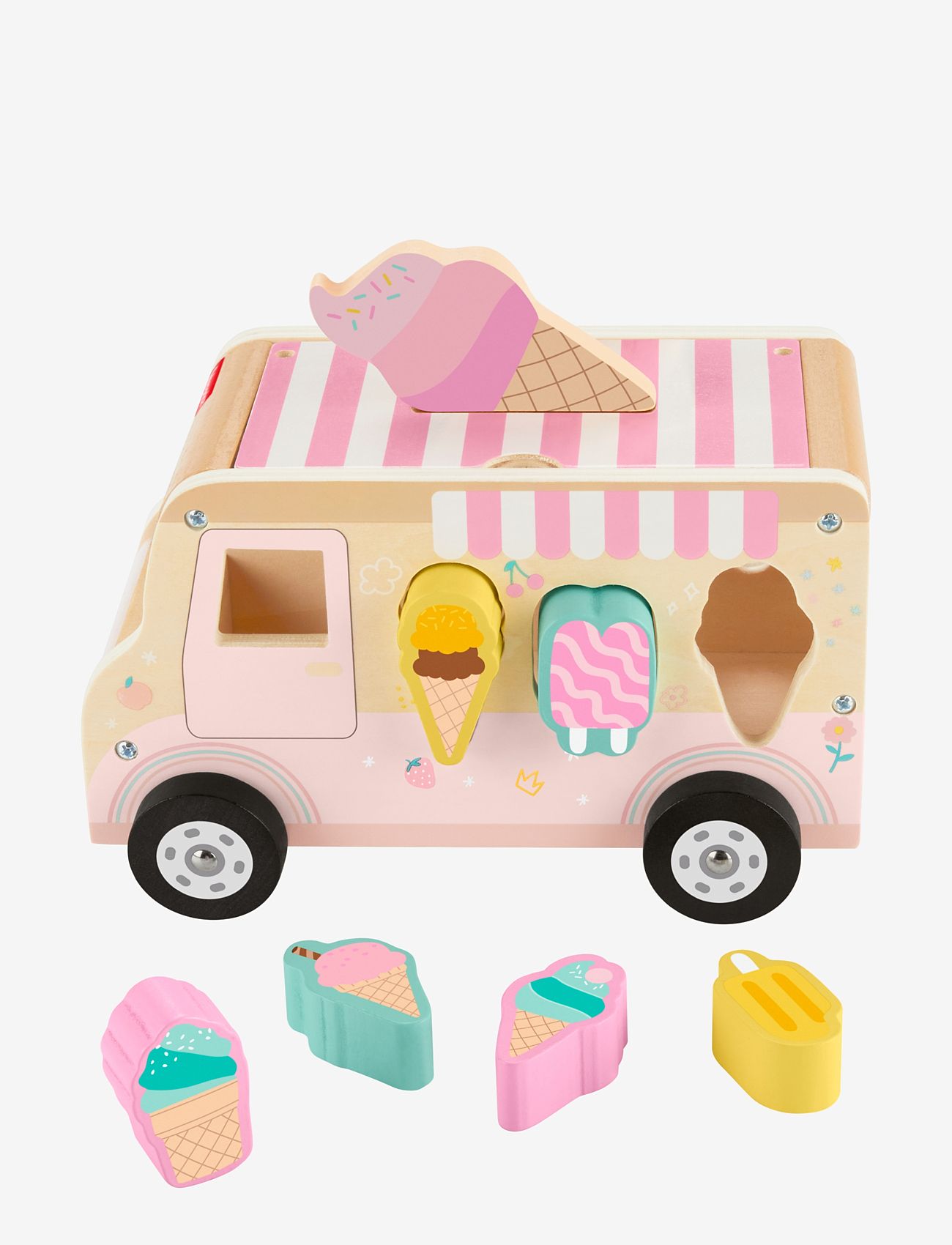 Fisher-Price - Wooden Ice Cream Shape Sorter Set - stapelbara klossar - multicolor - 2