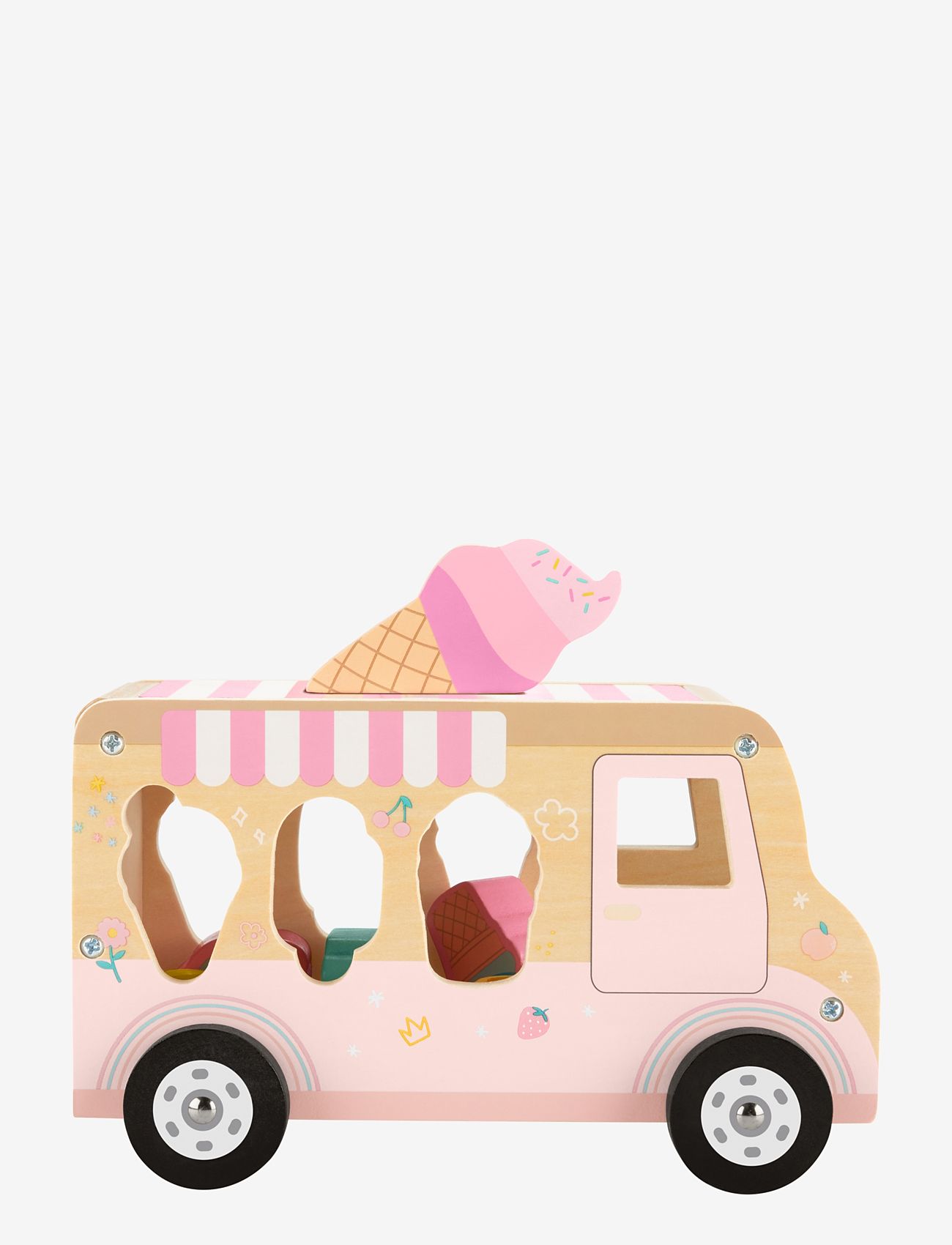 Fisher-Price - Wooden Ice Cream Shape Sorter Set - stapelbara klossar - multicolor - 3