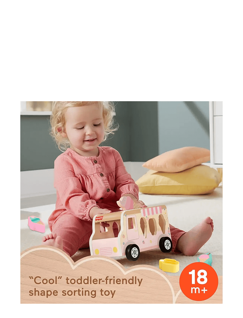Fisher-Price - Wooden Ice Cream Shape Sorter Set for Toddlers & Kids, 9 Wood Pieces - stapelklötze - multicolor - 5