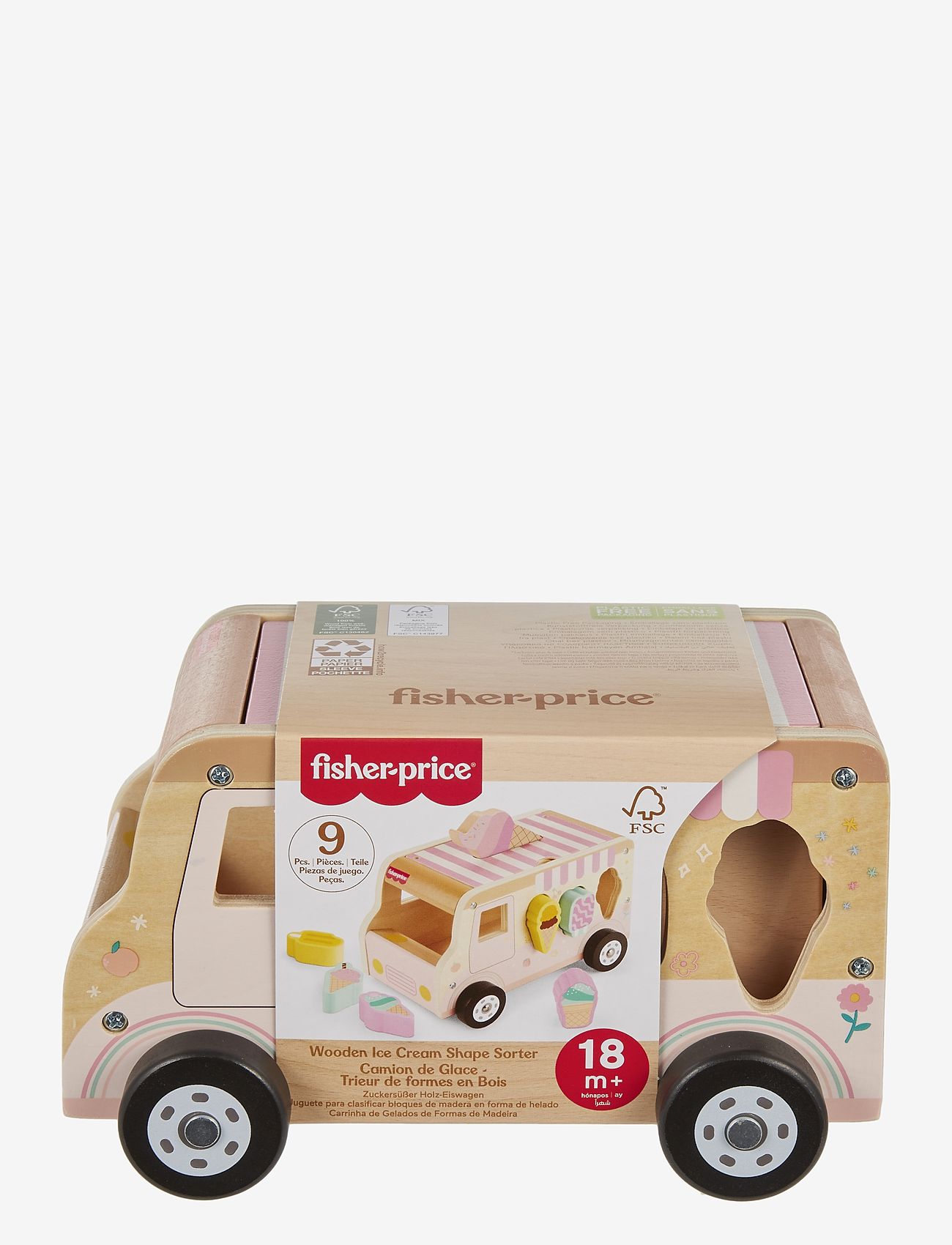 Fisher-Price - Wooden Ice Cream Shape Sorter Set - stapelbara klossar - multicolor - 1