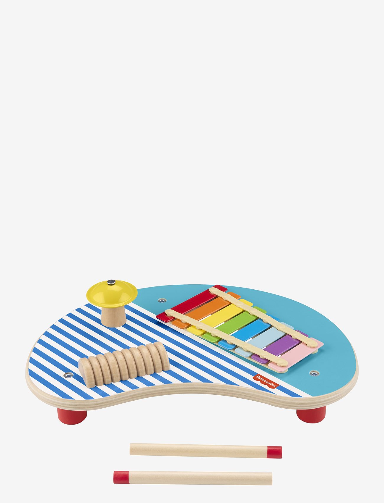 Fisher-Price - Wooden Musical Table with Percussion Instrument Toys, 3 Wood Pieces - muusikariistad - multicolor - 1