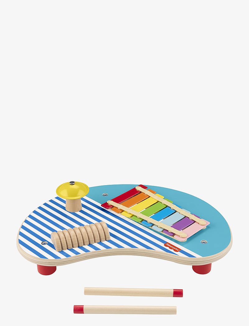 Fisher-Price - Wooden Musical Table with Percussion Instrument Toys, 3 Wood Pieces - muusikariistad - multicolor - 1