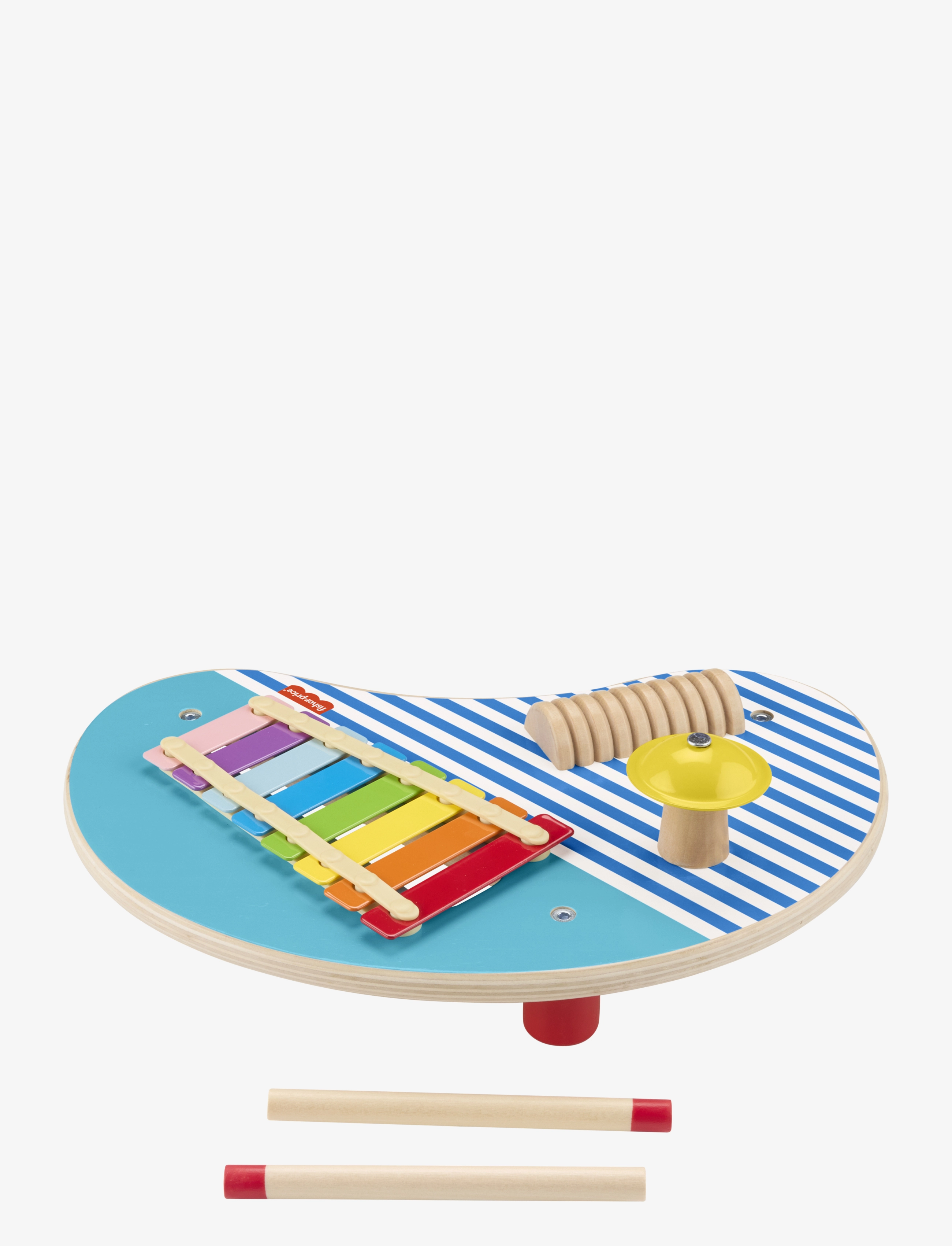 Fisher-Price - Wooden Musical Table with Percussion Instrument Toys, 3 Wood Pieces - najniższe ceny - multicolor - 2