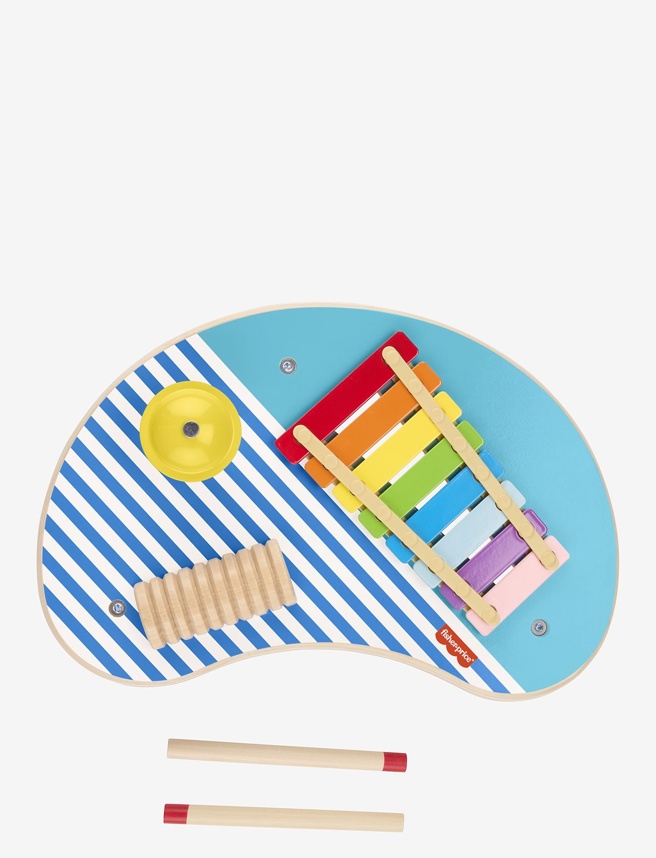 Fisher-Price - Wooden Musical Table with Percussion Instrument Toys, 3 Wood Pieces - muusikariistad - multicolor - 3