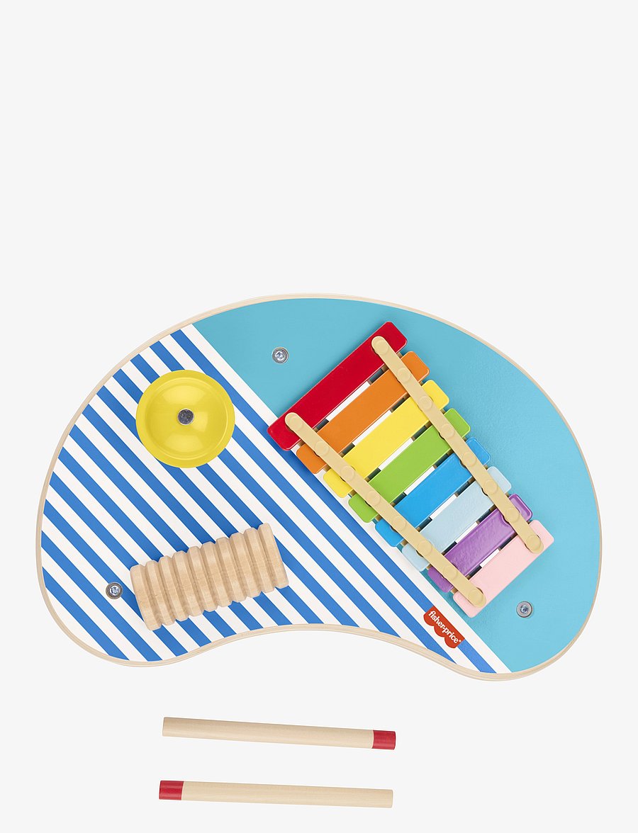 Fisher-Price - Wooden Musical Table with Percussion Instrument Toys, 3 Wood Pieces - die niedrigsten preise - multicolor - 3