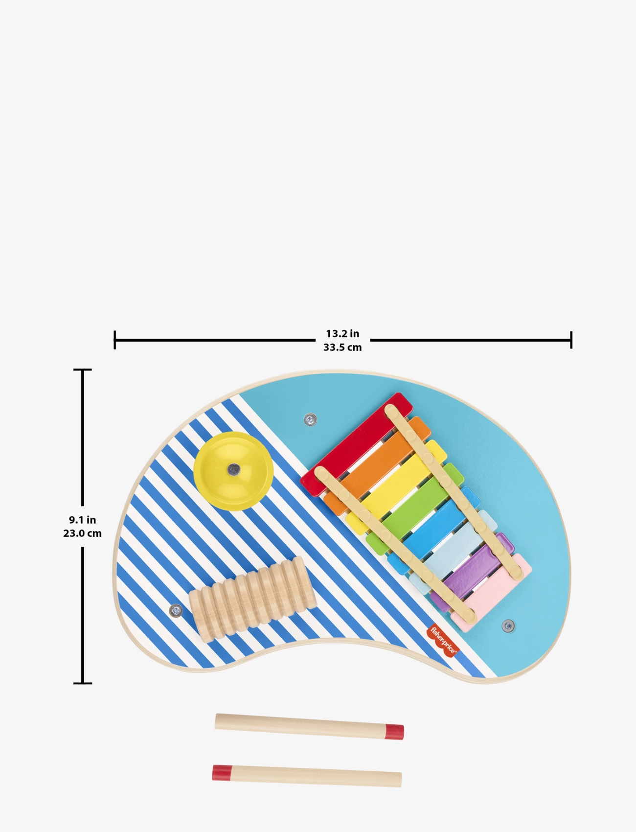 Fisher-Price - Wooden Musical Table with Percussion Instrument Toys, 3 Wood Pieces - najniższe ceny - multicolor - 4