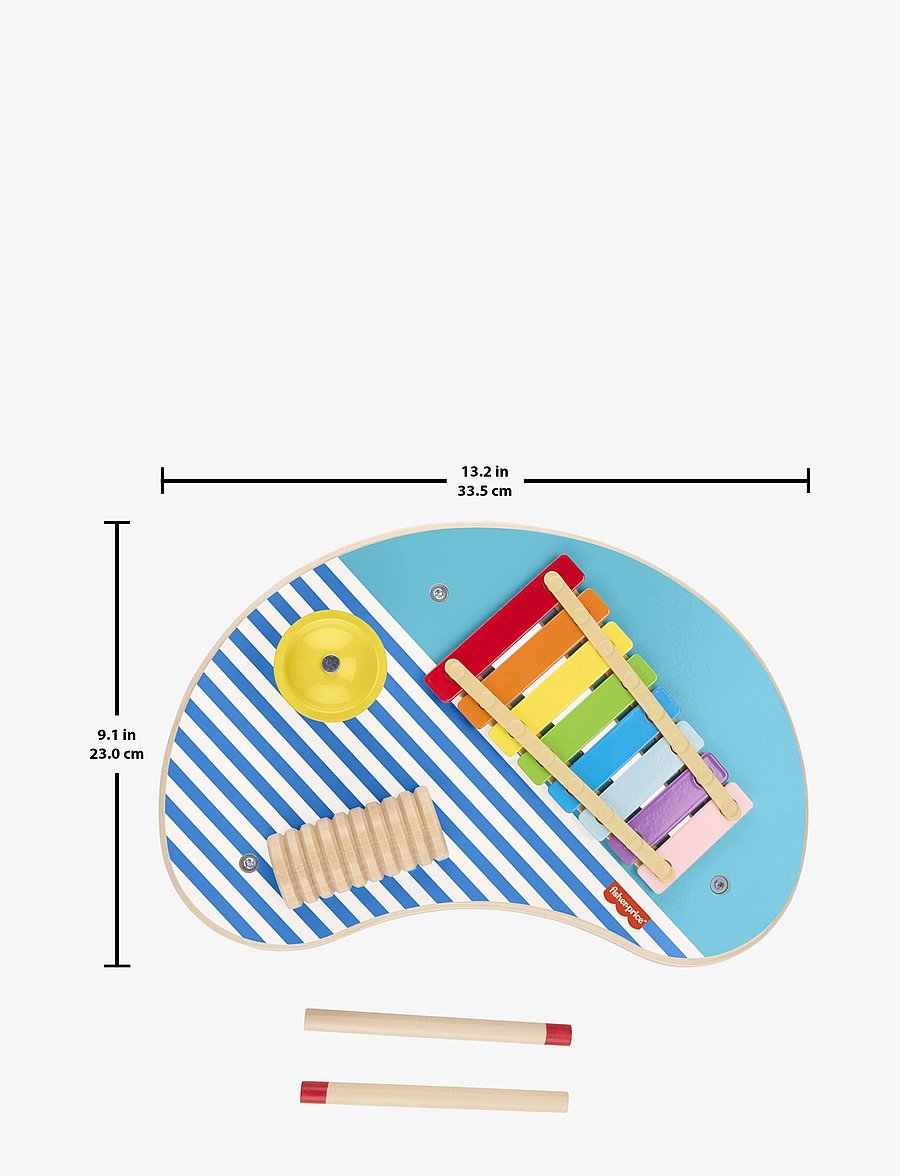 Fisher-Price - Wooden Musical Table with Percussion Instrument Toys, 3 Wood Pieces - die niedrigsten preise - multicolor - 4
