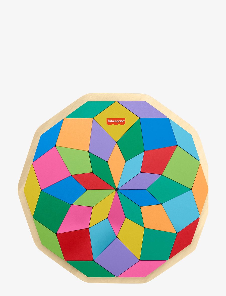 Fisher-Price - Wooden Mandala Geometric Puzzle for Toddlers & Kids, 40 Wood Pieces - holzpuzzle - multicolor - 0