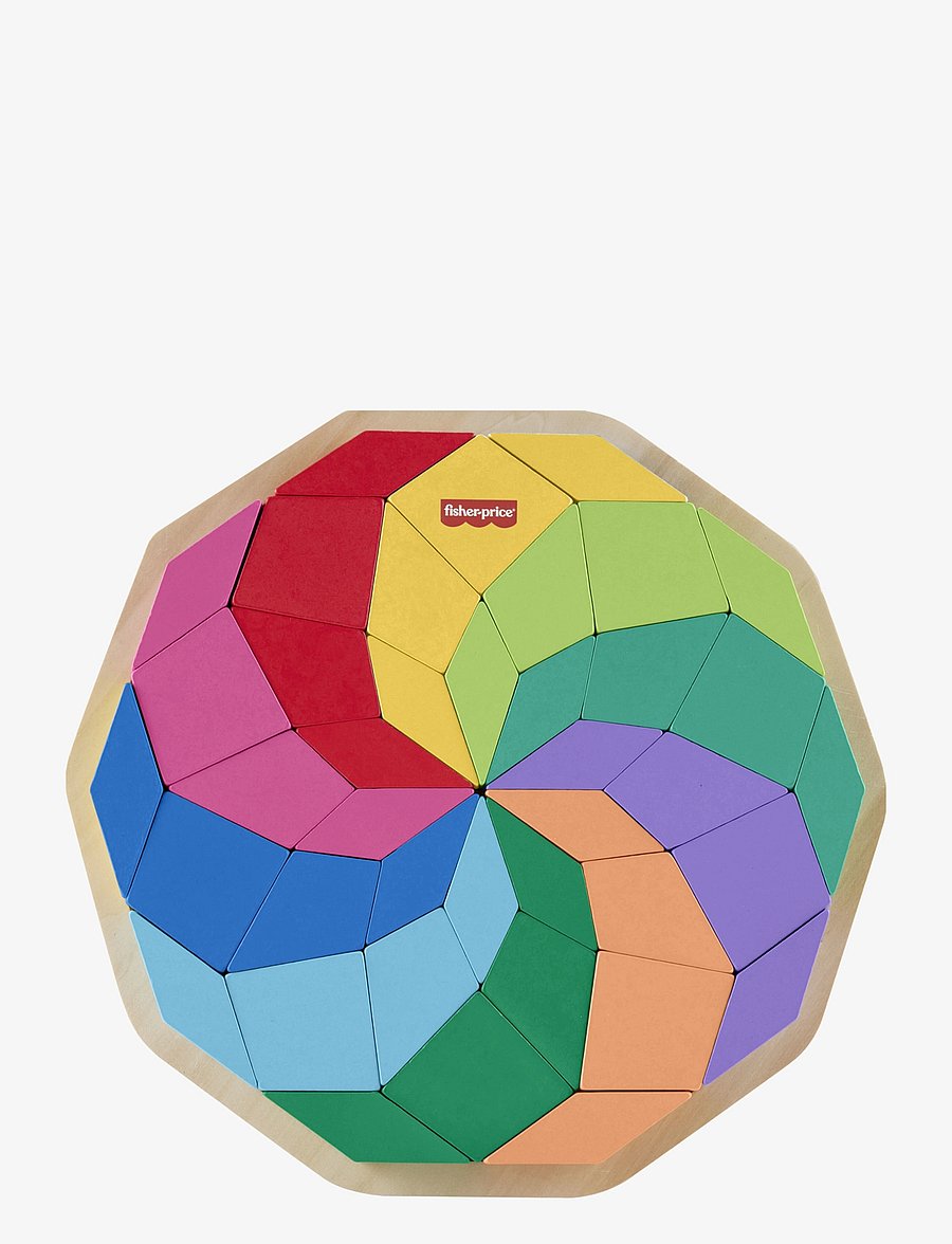 Fisher-Price - Wooden Mandala Geometric Puzzle for Toddlers & Kids, 40 Wood Pieces - holzpuzzle - multicolor - 1