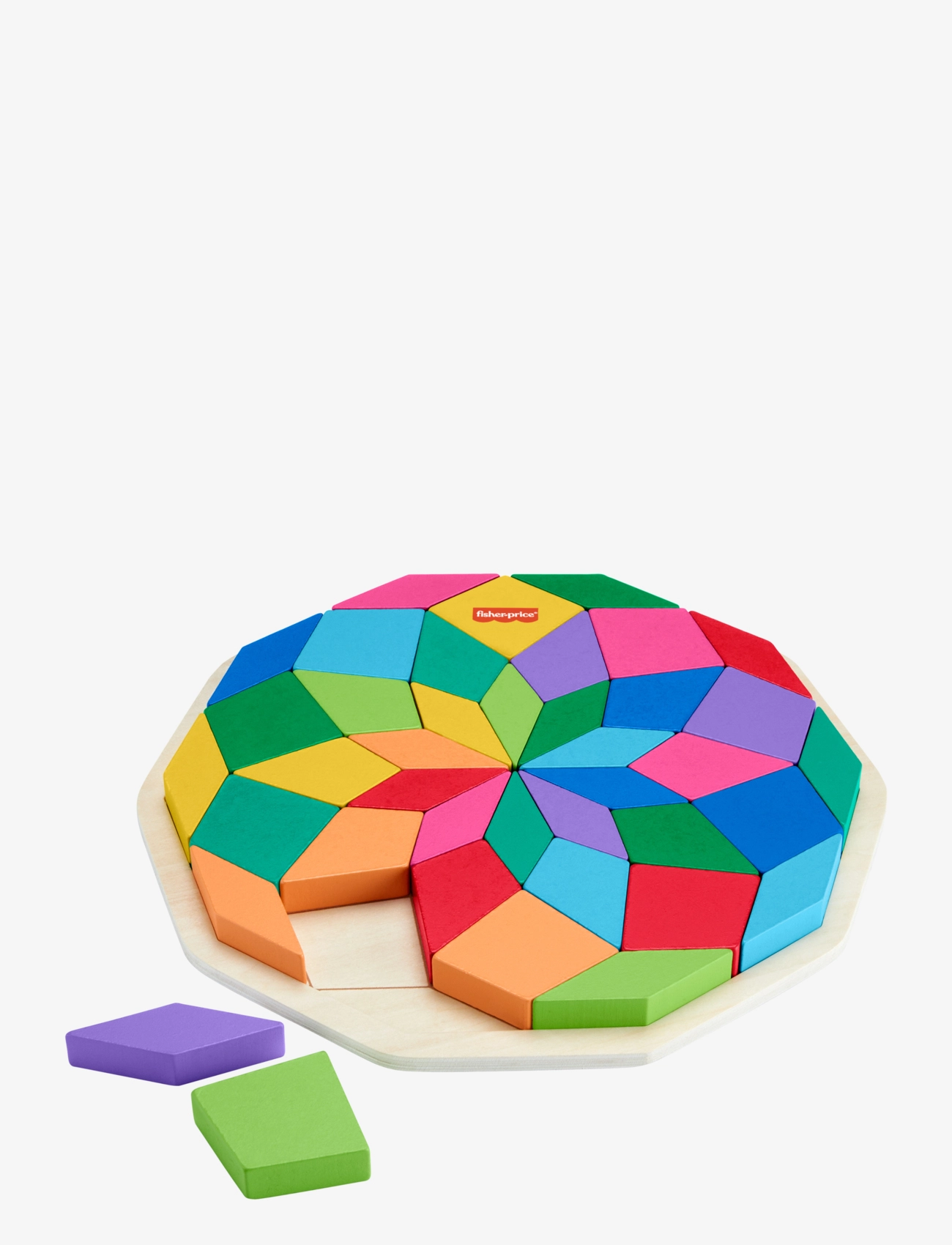 Fisher-Price - Wooden Mandala Geometric Puzzle for Toddlers & Kids, 40 Wood Pieces - træpuslespil - multicolor - 2