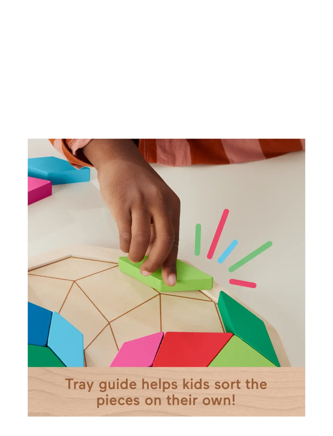 Fisher-Price - Wooden Mandala Geometric Puzzle for Toddlers & Kids, 40 Wood Pieces - træpuslespil - multicolor - 5