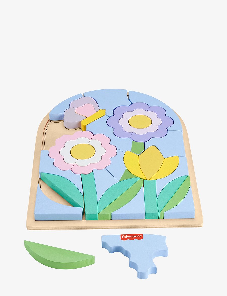 Fisher-Price - Wooden Flower Puzzle Blocks for Preschool Kids, 38 Wood Pieces - puidust pusled - multicolor - 3