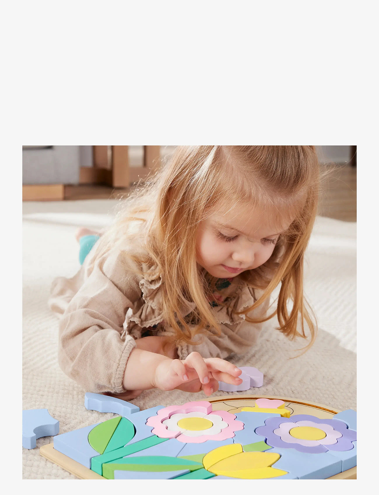 Fisher-Price - Wooden Flower Puzzle Blocks for Preschool Kids, 38 Wood Pieces - puidust pusled - multicolor - 4