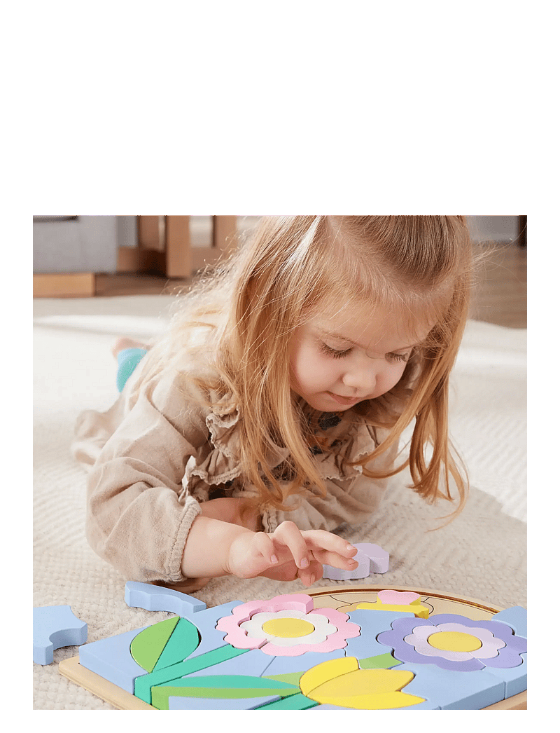 Fisher-Price - Wooden Flower Puzzle Blocks for Preschool Kids, 38 Wood Pieces - puidust pusled - multicolor - 4