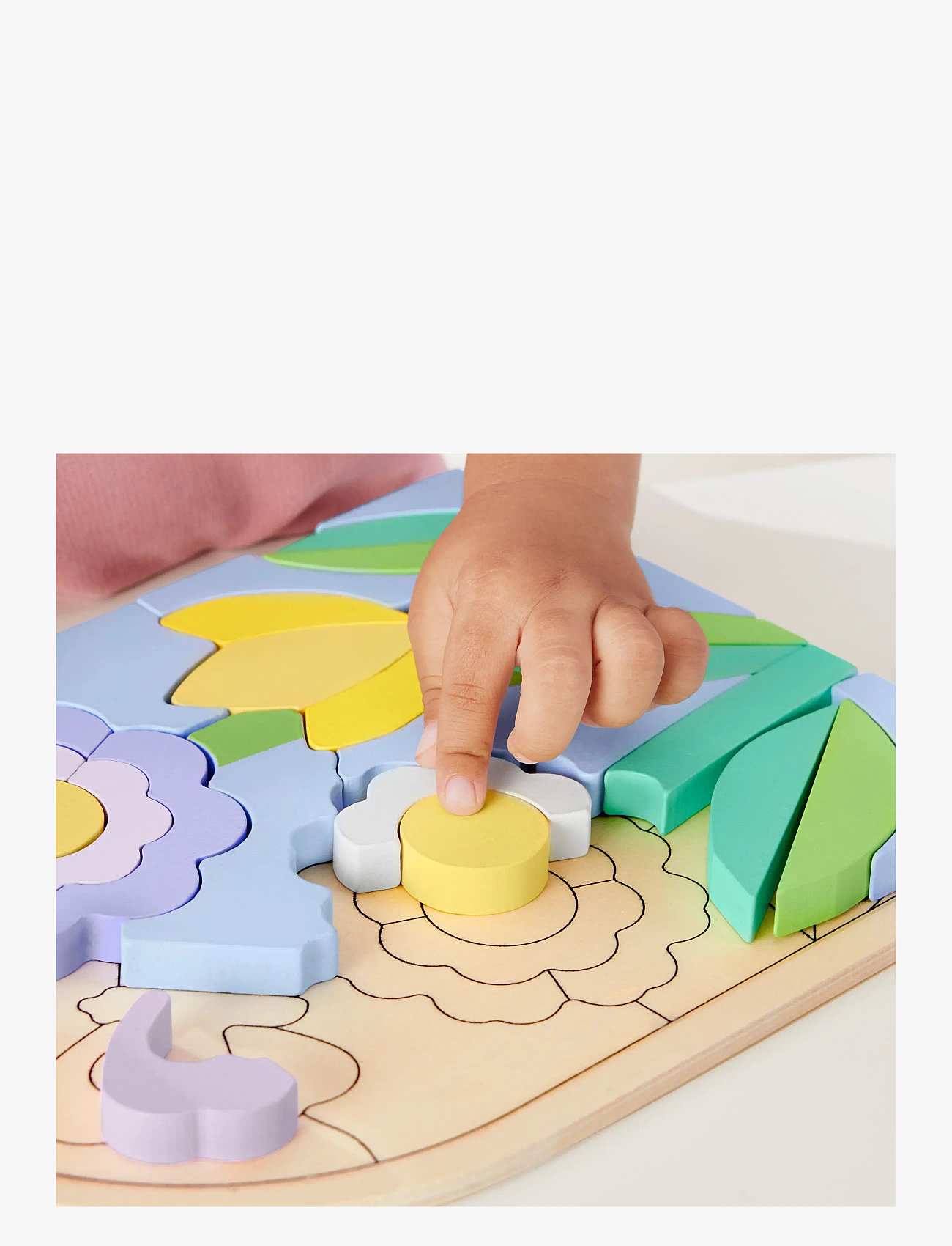 Fisher-Price - Wooden Flower Puzzle Blocks for Preschool Kids, 38 Wood Pieces - puidust pusled - multicolor - 5